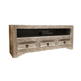 Indian Hand Carved Solid Wooden TV Unit 02
